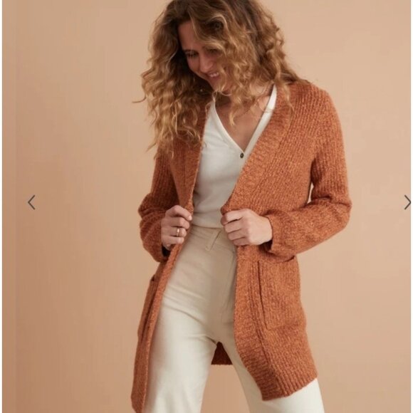 Marine Layer Ontario Cardigan Rust Brown size XL 2 pockets womens new - Picture 11 of 12
